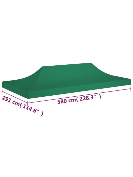 Juhlateltan katto 6x3 m vihreä 270 g/m²