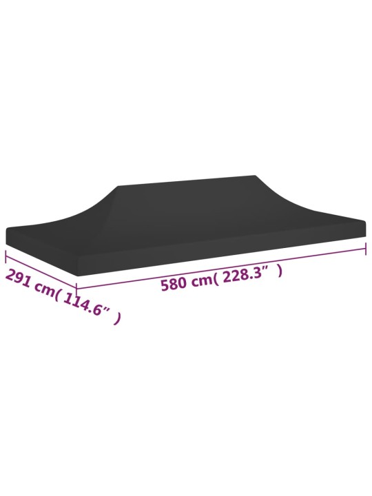 Juhlateltan katto 6x3 m musta 270 g/m²