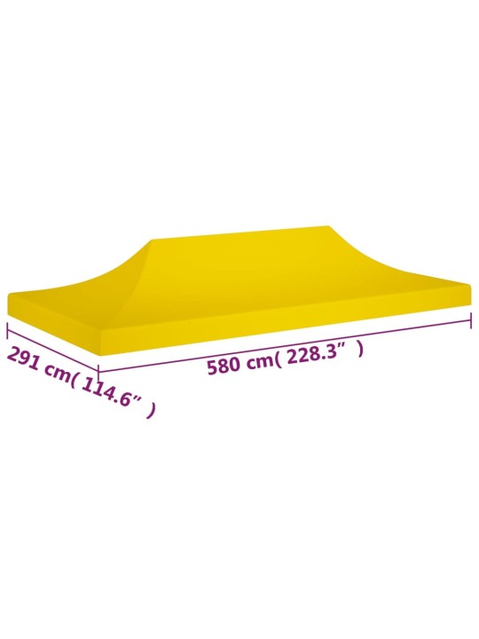 Juhlateltan katto 6x3 m keltainen 270 g/m²