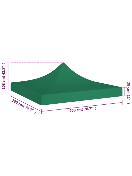 Juhlateltan katto 2x2 m vihreä 270 g/m²