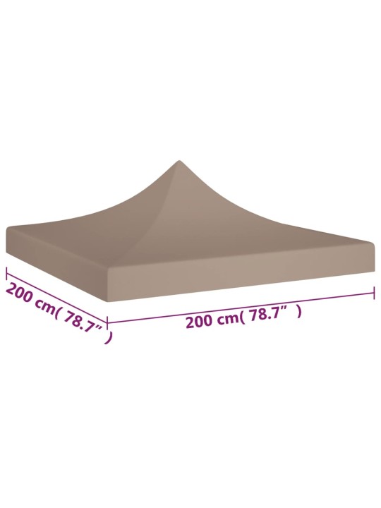 Juhlateltan katto 2x2 m harmaanruskea 270 g/m²