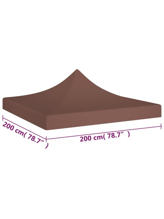 Juhlateltan katto 2x2 m ruskea 270 g/m²