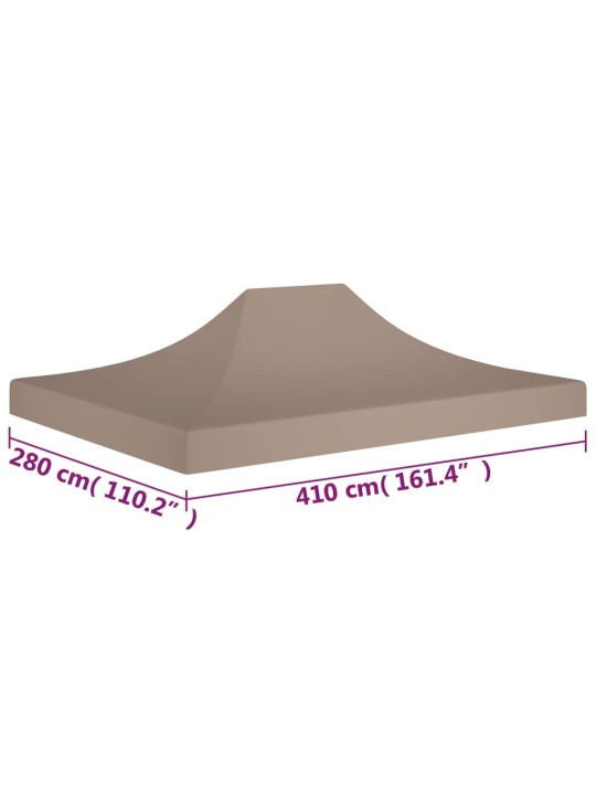 Juhlateltan katto 4x3 m harmaanruskea 270 g/m²