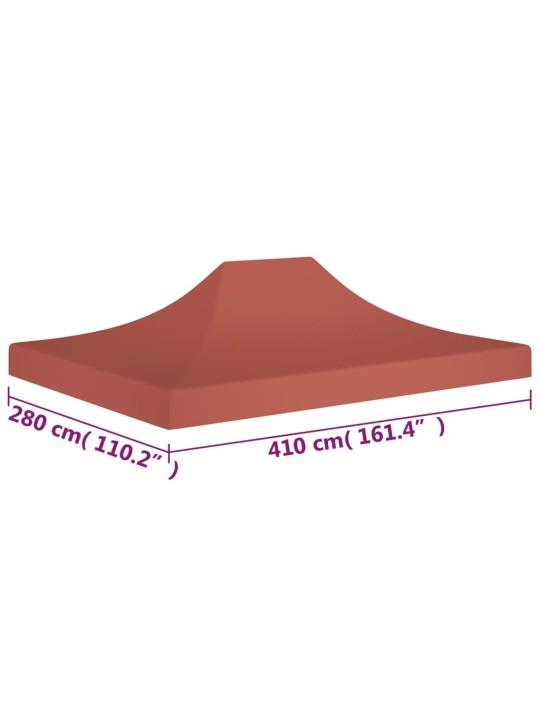 Juhlateltan katto 4x3 m terrakotta 270 g/m²