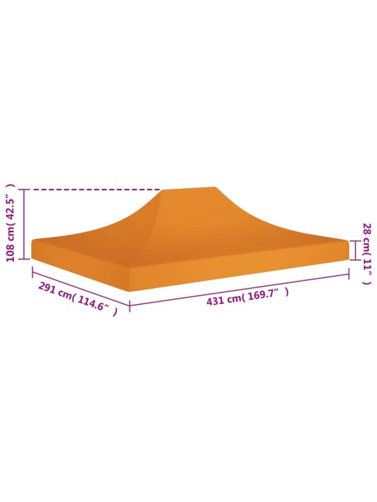 Juhlateltan katto 4,5x3 m oranssi 270 g/m²