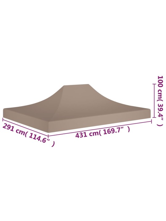 Juhlateltan katto 4,5x3 m harmaanruskea 270 g/m²