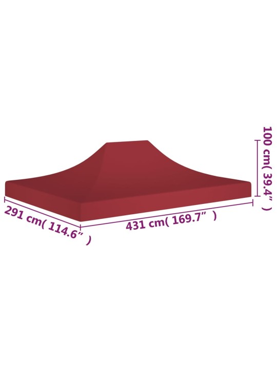 Juhlateltan katto 4,5x3 m viininpunainen 270 g/m²