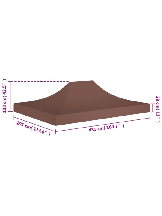 Juhlateltan katto 4,5x3 m ruskea 270 g/m²