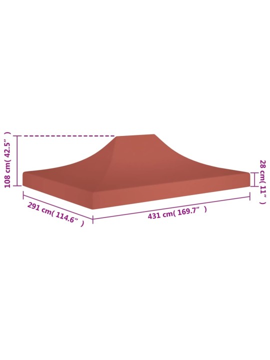 Juhlateltan katto 4,5x3 m terrakotta 270 g/m²