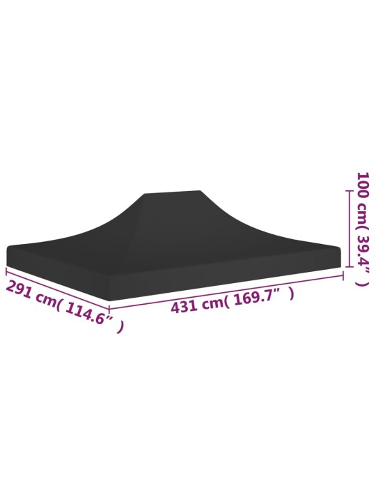 Juhlateltan katto 4,5x3 m musta 270 g/m²