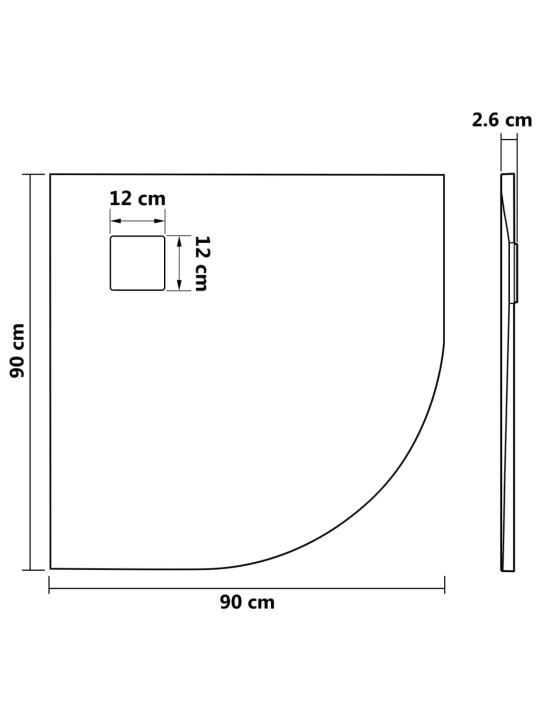 Suihkualusta SMC ruskea 90x90 cm