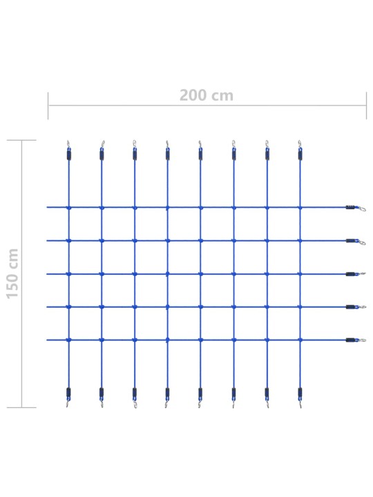 Kiipeilyverkko 200x150 cm sininen