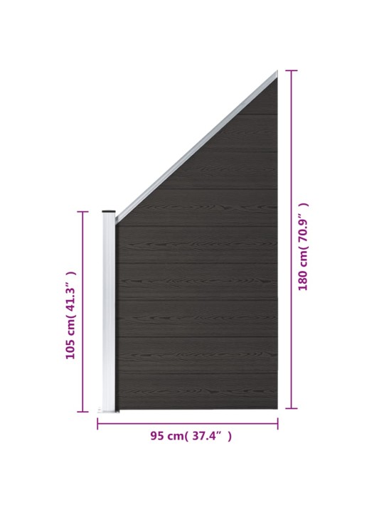 Aitapaneeli WPC 95x(105-180) cm musta