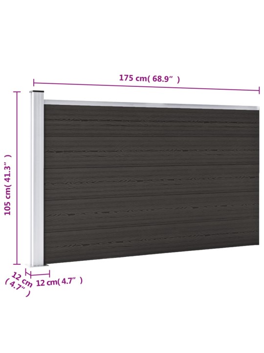 Aitapaneeli wpc 175x105 cm musta