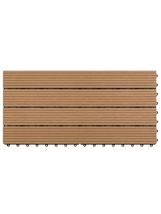 Terassilaatat 6 kpl WPC 60x30 cm 1,08 m² ruskea