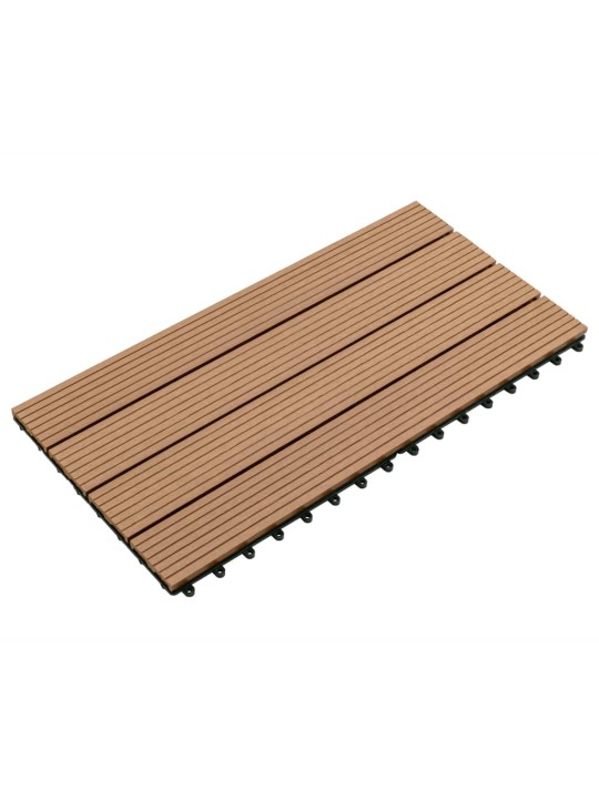 Terassilaatat 6 kpl WPC 60x30 cm 1,08 m² ruskea