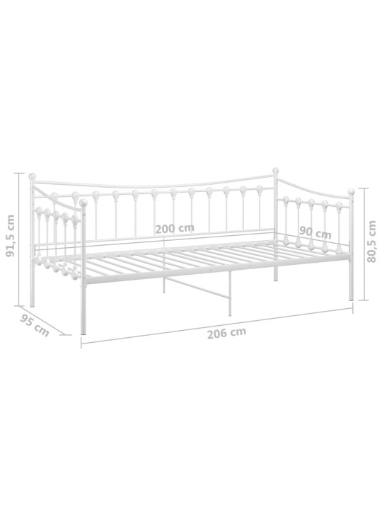 Sohvasängyn runko valkoinen metalli 90x200 cm
