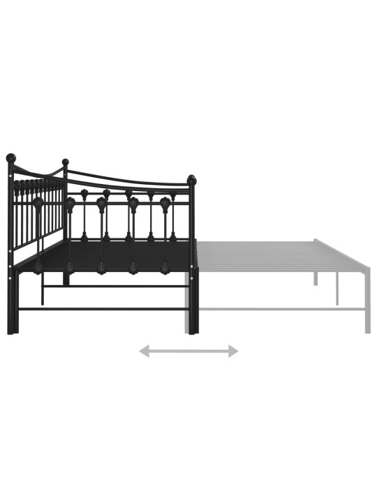 Vuodesohvan runko musta metalli 90x200 cm