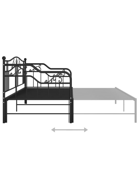 Vuodesohvan runko musta metalli 90x200 cm