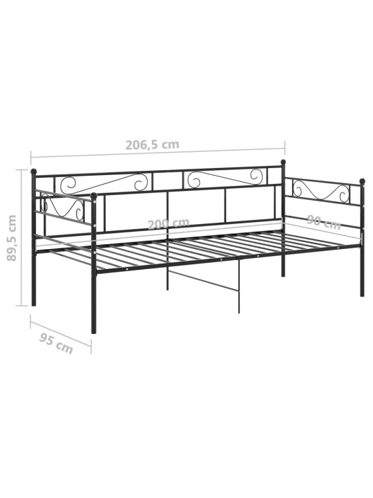 Sohvasängyn runko musta metalli 90x200 cm