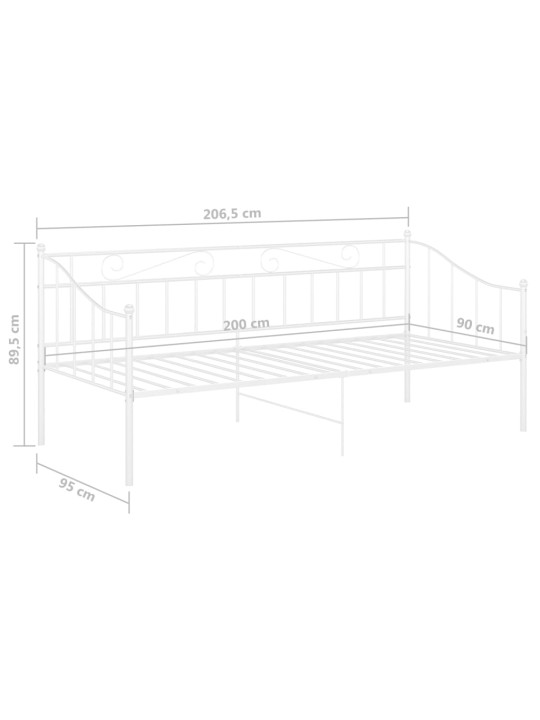 Sohvasängyn runko valkoinen metalli 90x200 cm