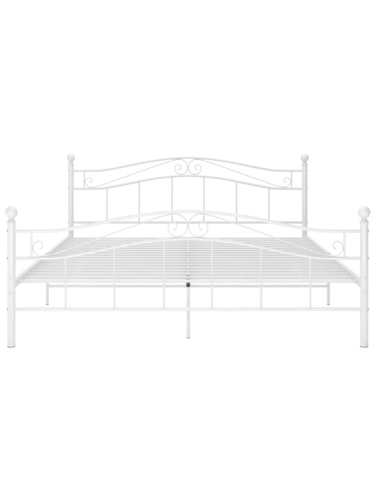 Sängynrunko valkoinen metalli 200x200 cm