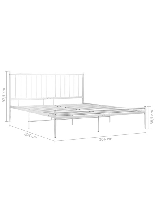 Sängynrunko valkoinen metalli 200x200 cm