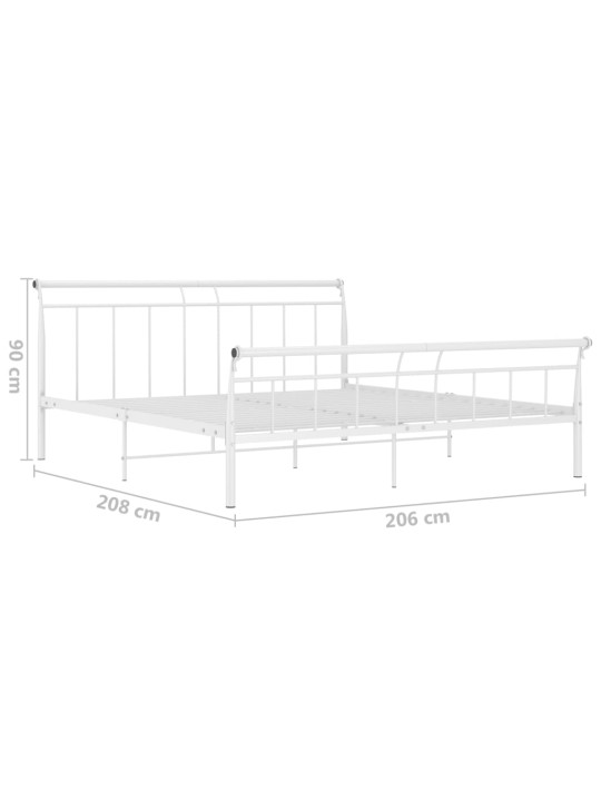 Sängynrunko valkoinen metalli 200x200 cm