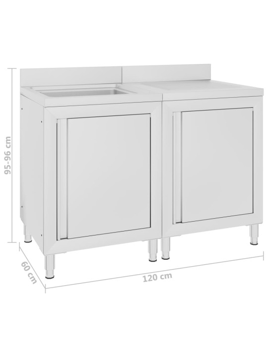 Kaupallinen tiskiallaskaappi 120x60x96 cm ruostumaton teräs