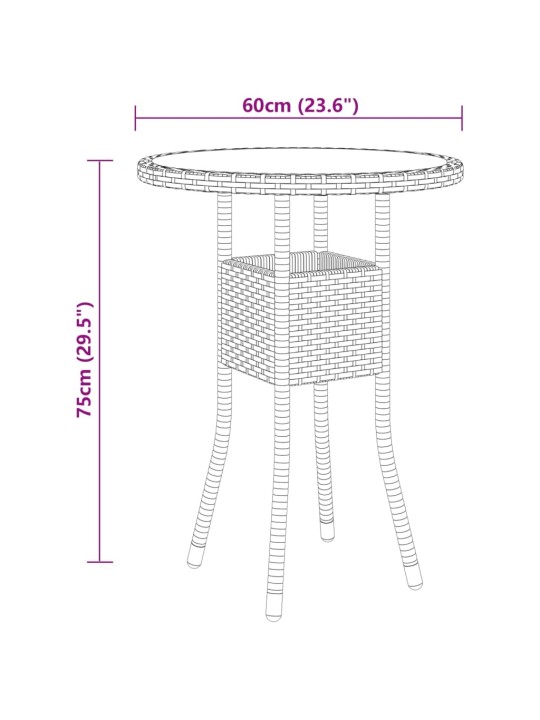 3-osainen Bistrosarja polyrottinki musta