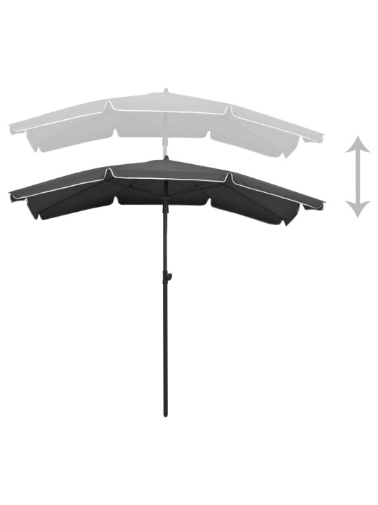 Puutarhan Aurinkovarjo tangolla 200x130 cm antrasiitti