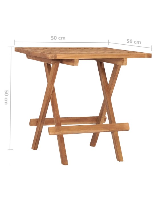 Kokoontaittuva puutarhapöytä 50x50x50 cm tiikki