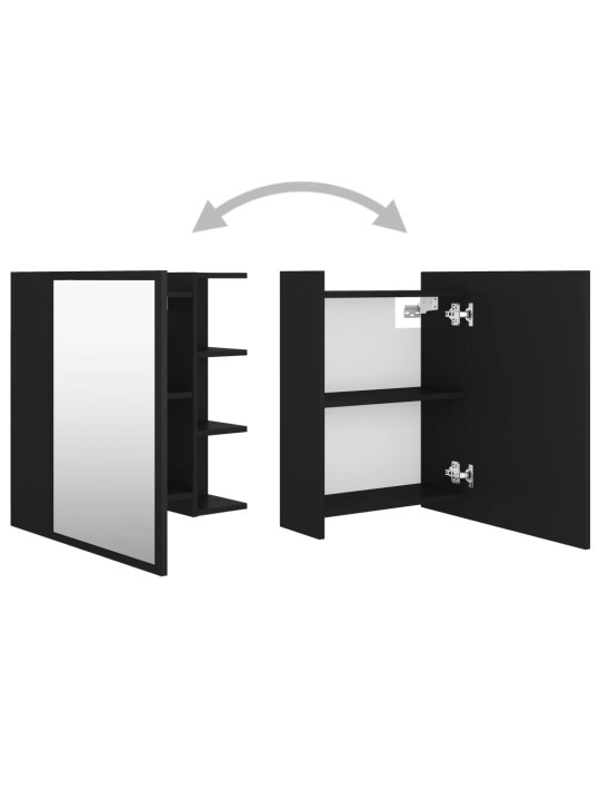 Kylpyhuoneen peilikaappi musta 62,5x20,5x64 cm lastulevy