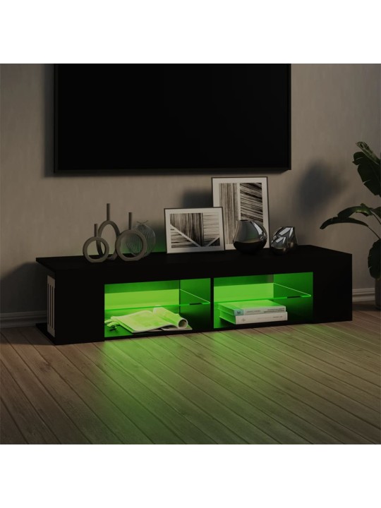 TV-taso LED-valoilla musta 135x39x30 cm