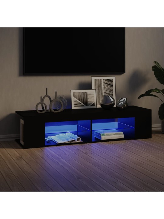 TV-taso LED-valoilla musta 135x39x30 cm