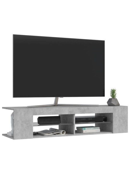 TV-taso LED-valoilla betoninharmaa 135x39x30 cm