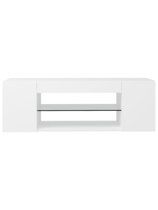 TV-taso LED-valoilla valkoinen 90x39x30 cm