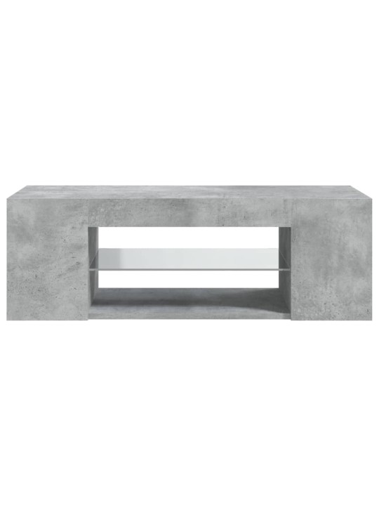 TV-taso LED-valoilla betoninharmaa 90x39x30 cm