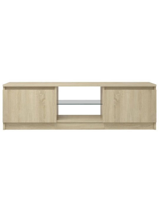 TV-taso LED-valoilla Sonoma-tammi 120x30x35,5 cm