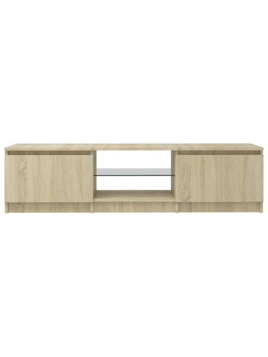 TV-taso LED-valoilla Sonoma-tammi 140x40x35,5 cm