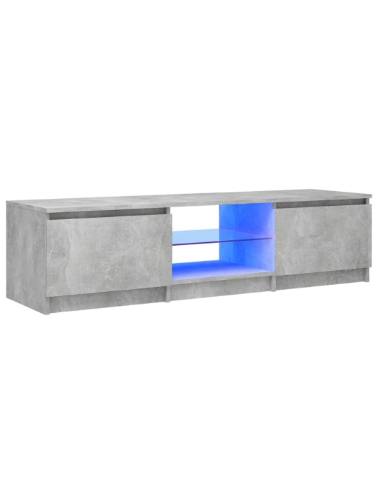 TV-taso LED-valoilla betoninharmaa 140x40x35,5 cm