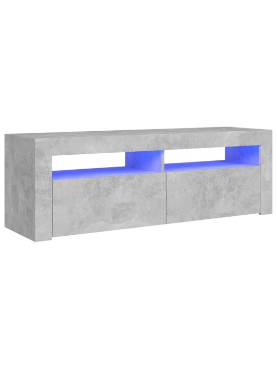 TV-taso LED-valoilla betoninharmaa 120x35x40 cm