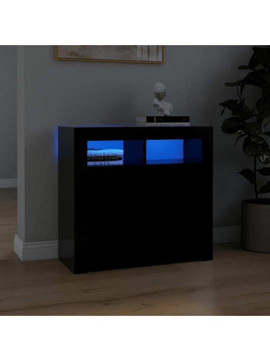 Senkki LED-valoilla musta 80x35x75 cm