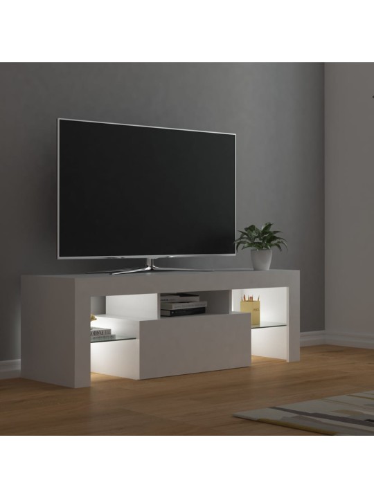 TV-taso LED-valoilla valkoinen 120x35x40 cm