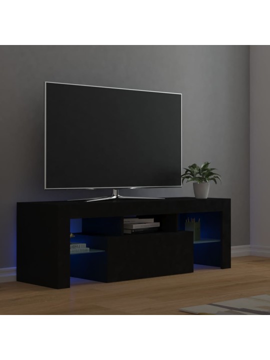 TV-taso LED-valoilla musta 120x35x40 cm