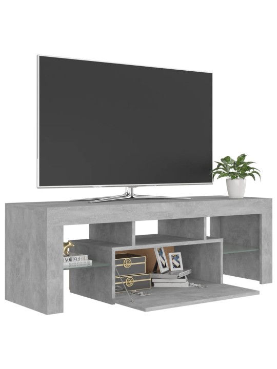 TV-taso LED-valoilla betoninharmaa 120x35x40 cm