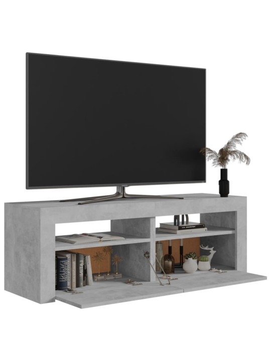 TV-taso LED-valoilla betoninharmaa 120x35x40 cm