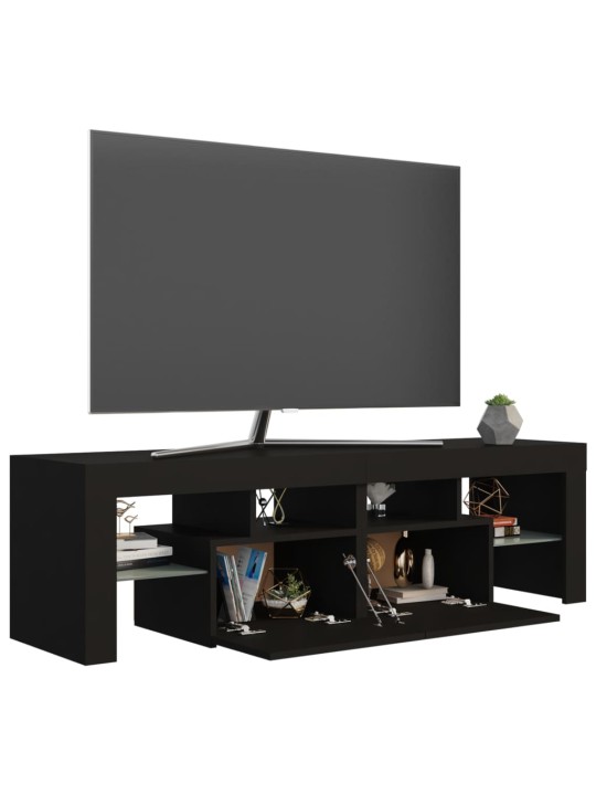 TV-taso LED-valoilla musta 140x36,5x40 cm