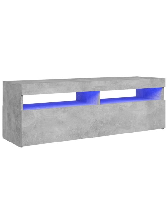 TV-taso LED-valoilla betoninharmaa 120x35x40 cm