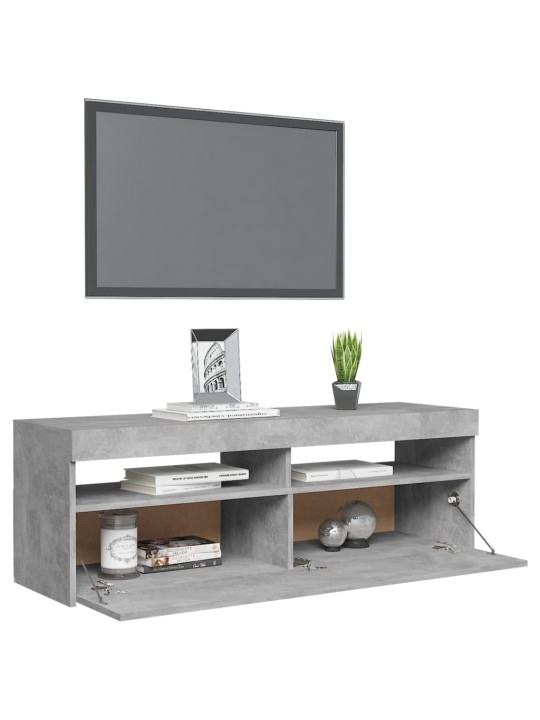 TV-taso LED-valoilla betoninharmaa 120x35x40 cm